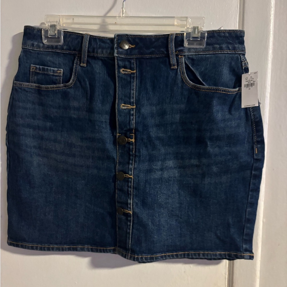 Old Navy High Rise Denim Skirt Womens 10 NWT Button Front Mini Jean Skirt
(952)